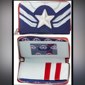 Loungefly Marvel Falcon Captain America Cosplay Ziparound Wallet